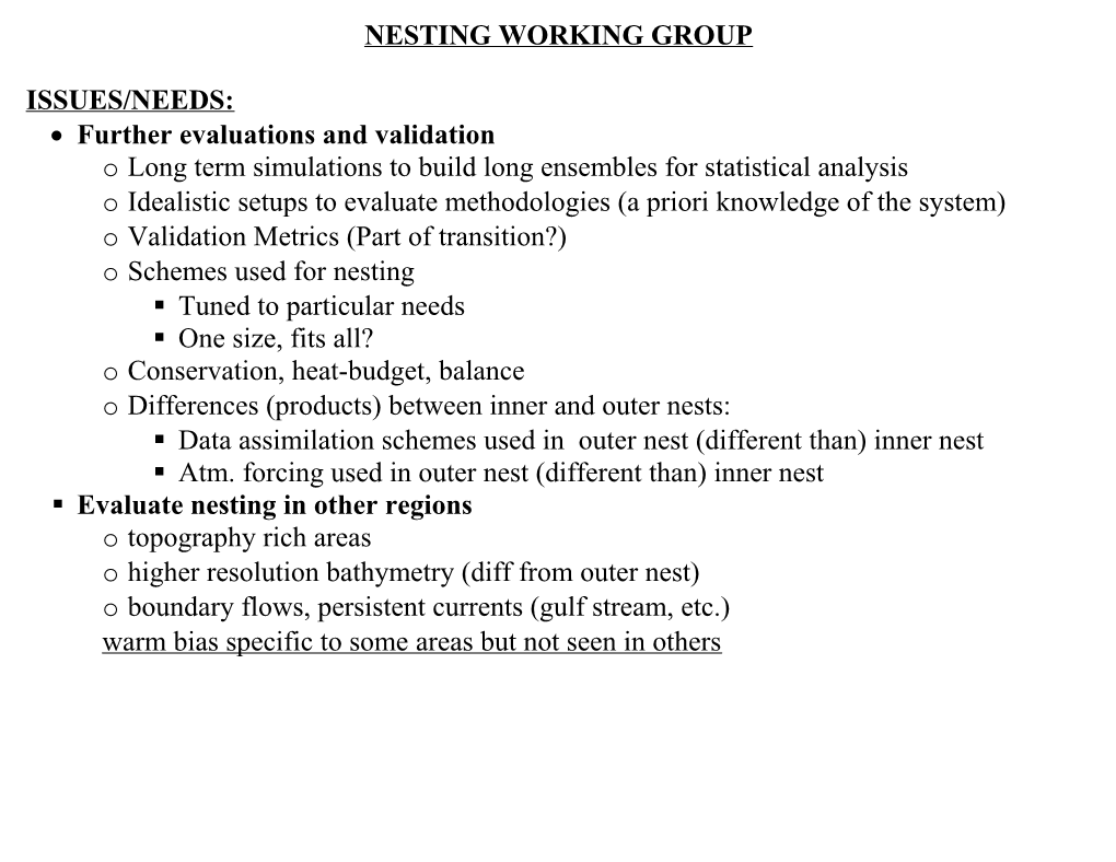 Nesting Working Group