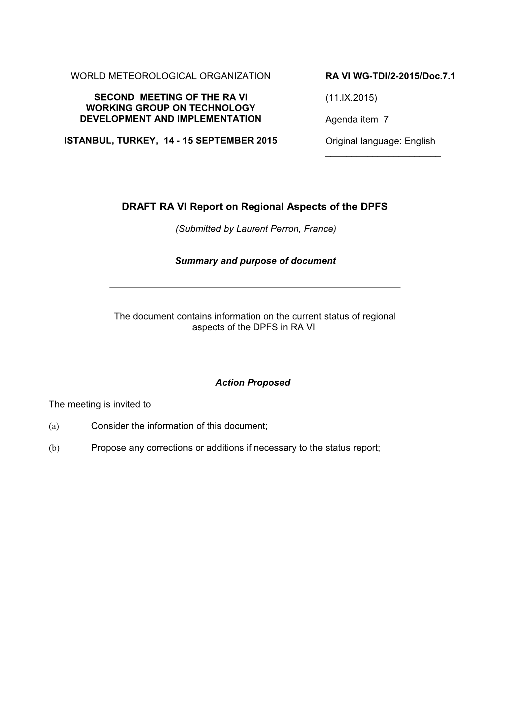 RA6 Report Regional Aspects DPFS