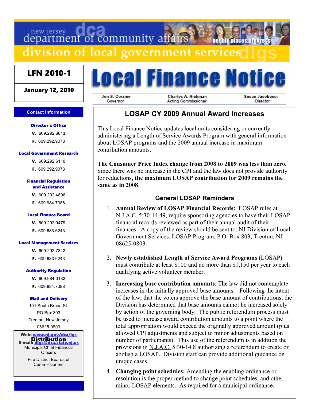 Local Finance Notice 2010-1January 12, 2010Page 1