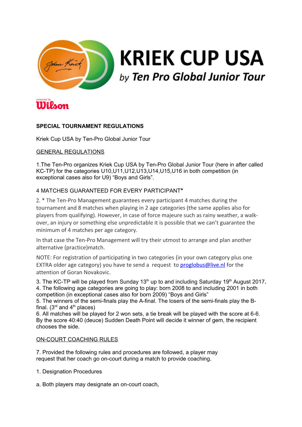 Kriek Cup Usabyten-Pro Global Junior Tour