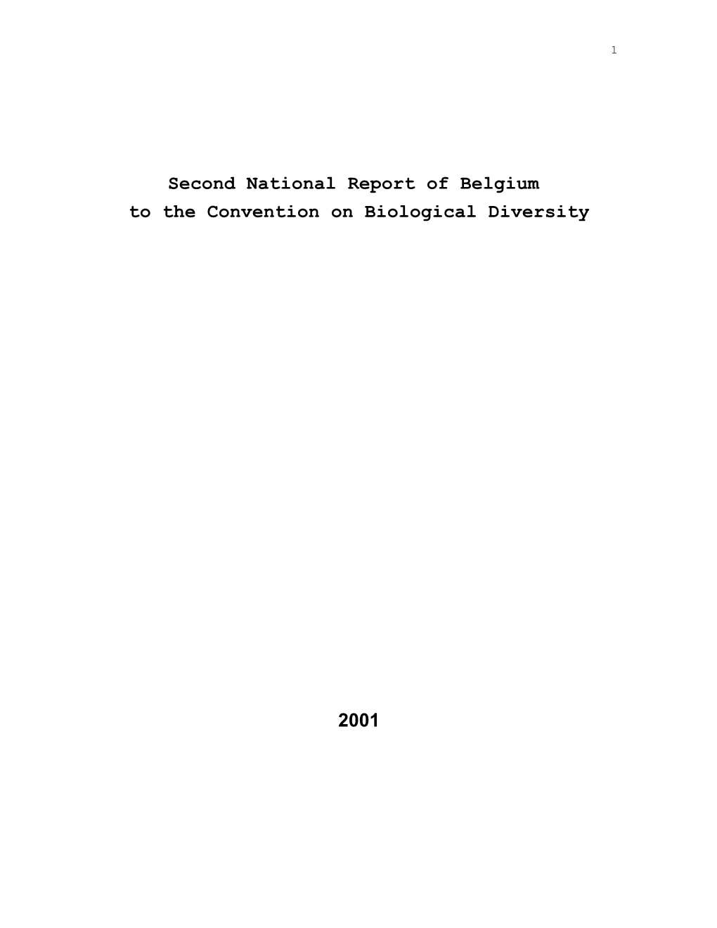 CBD Second National Report - Belgium (English Version)