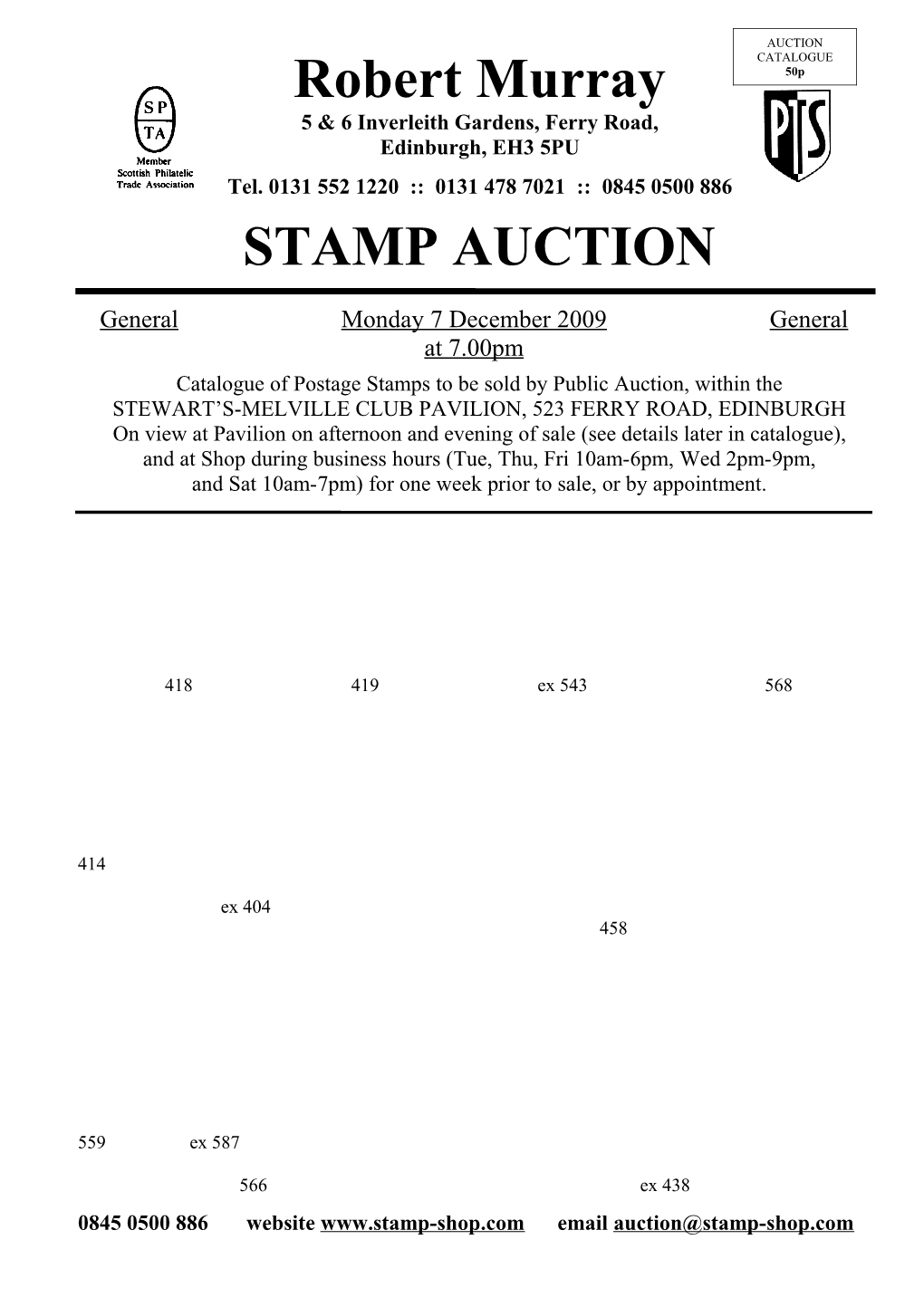 Robert Murray Stamp Auction s1