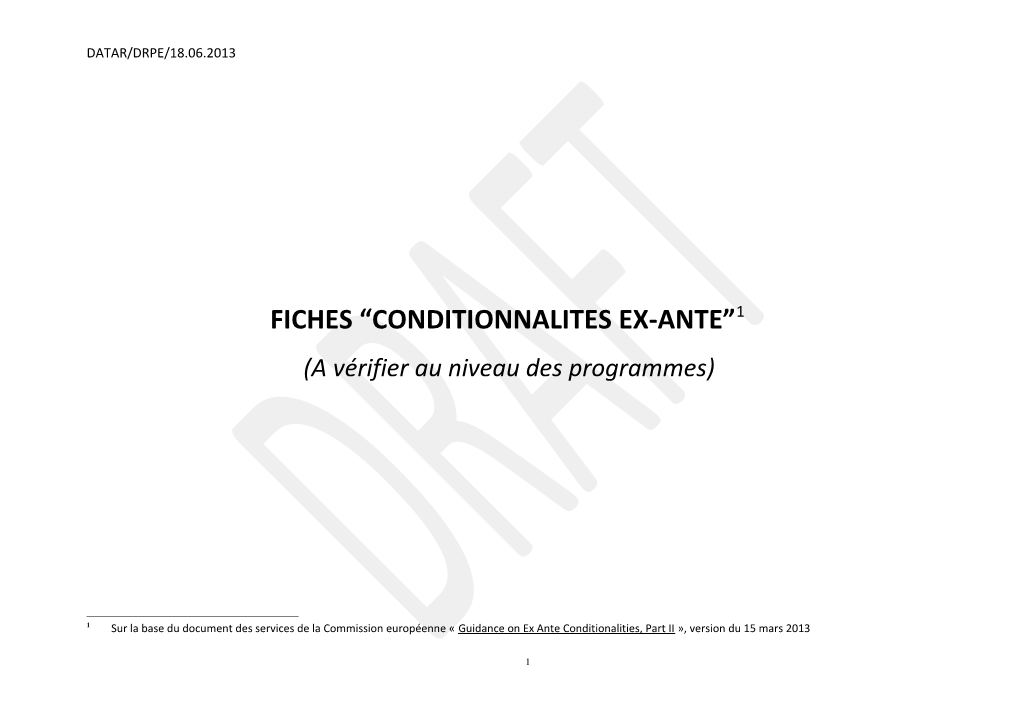 Fiches Conditionnalites Ex-Ante 1