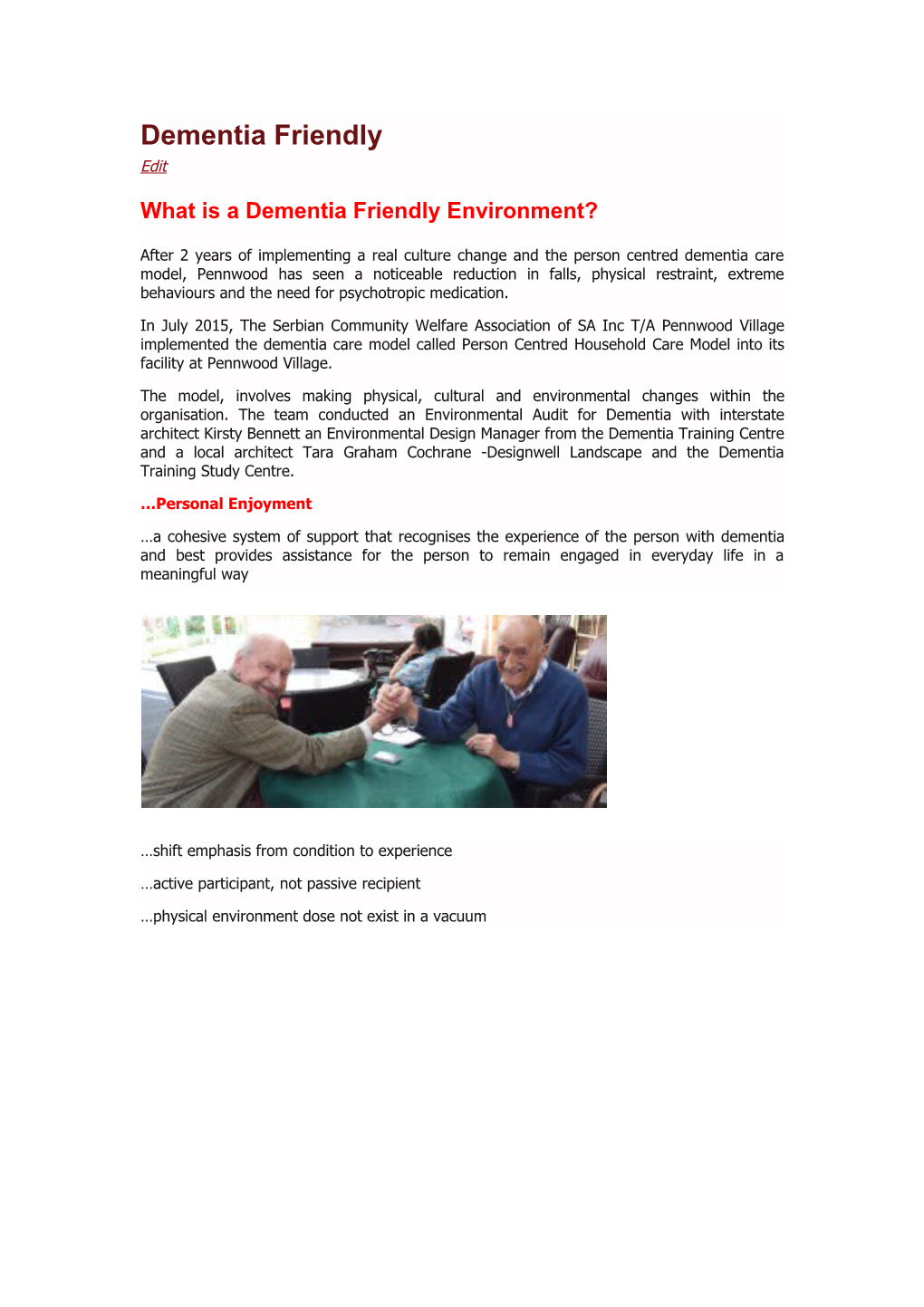 What Is a Dementia Friendly Environment?
