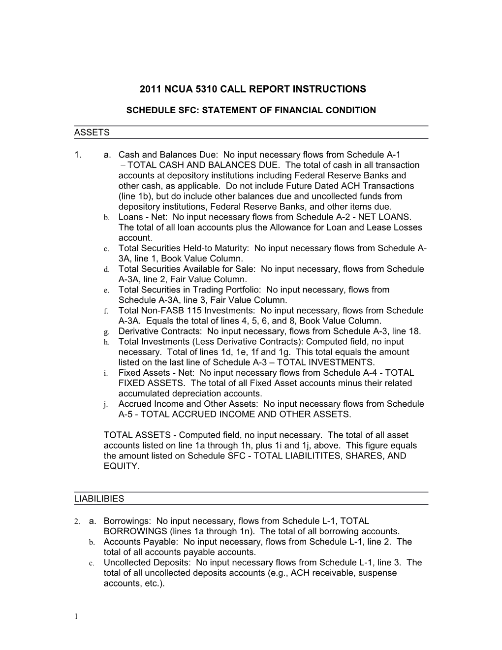 2011 Ncua 5310 Call Report Instructions