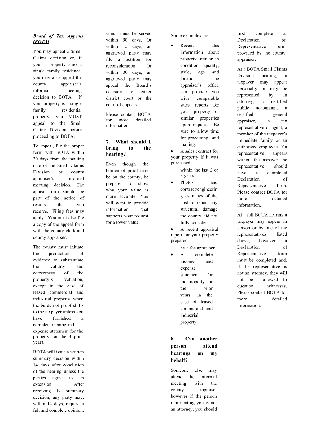 Board of Tax Appeals (BOTA)