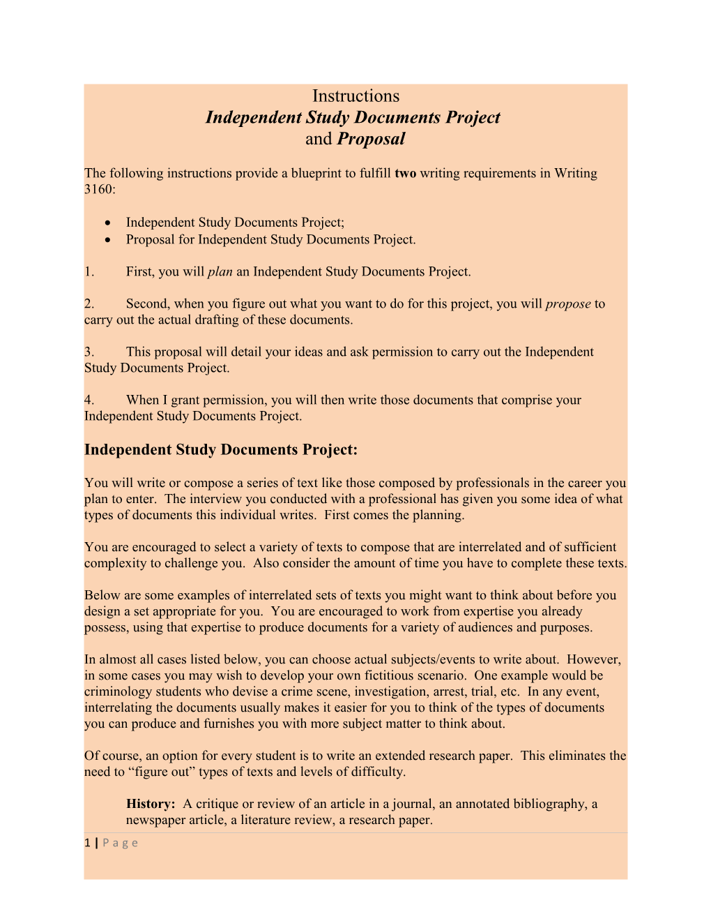 Independent Study Documents Project