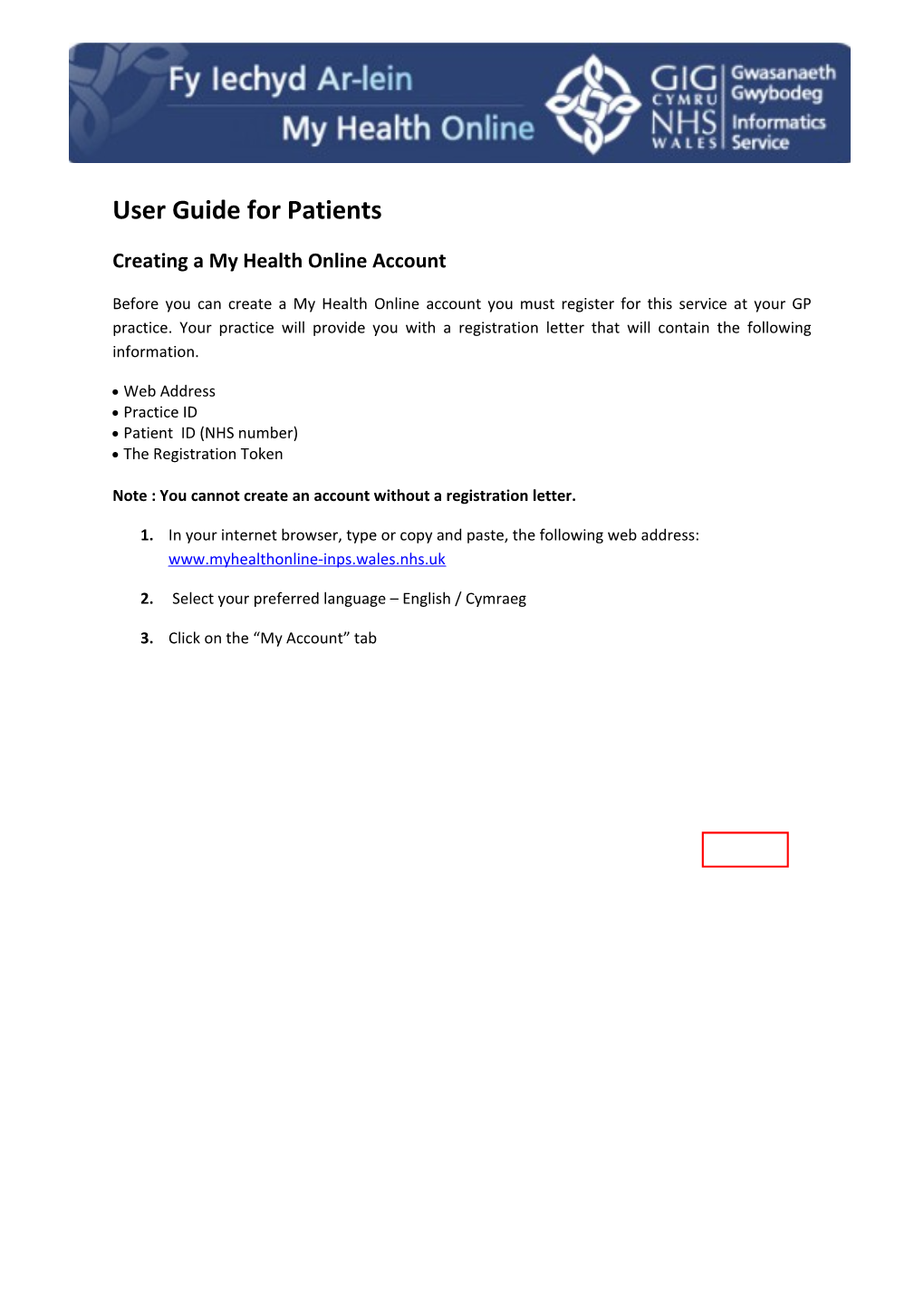 User Guide for Patients