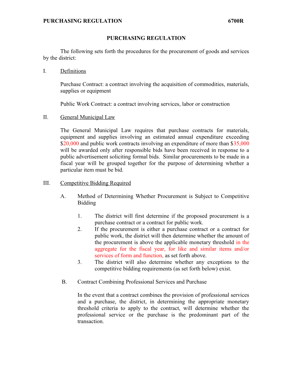 NYSSBA Sample Regulation 6700-R