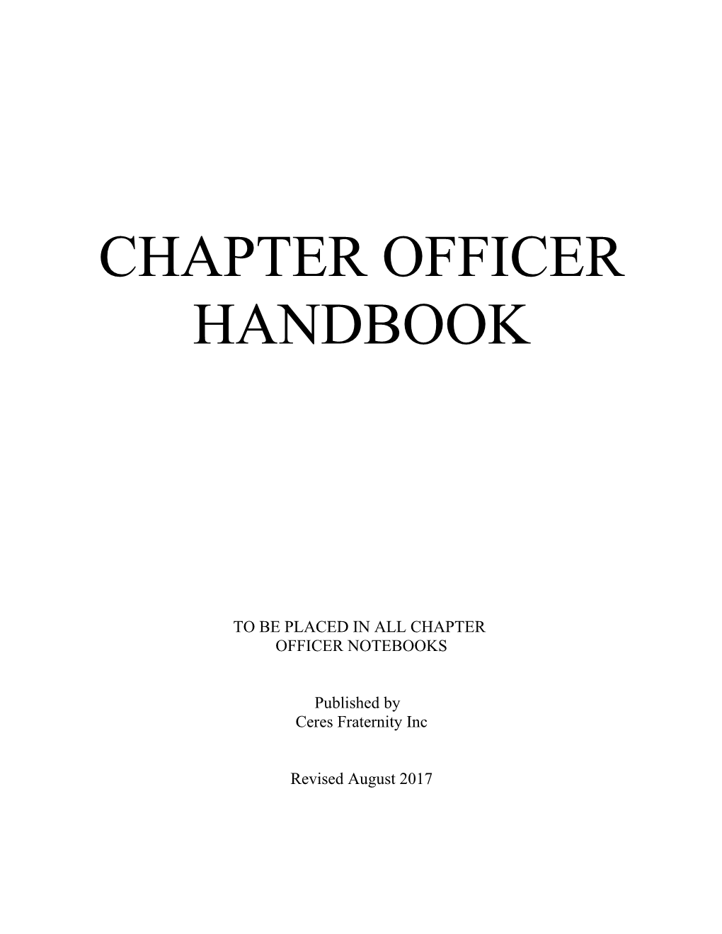 Chapter Officer Handbook