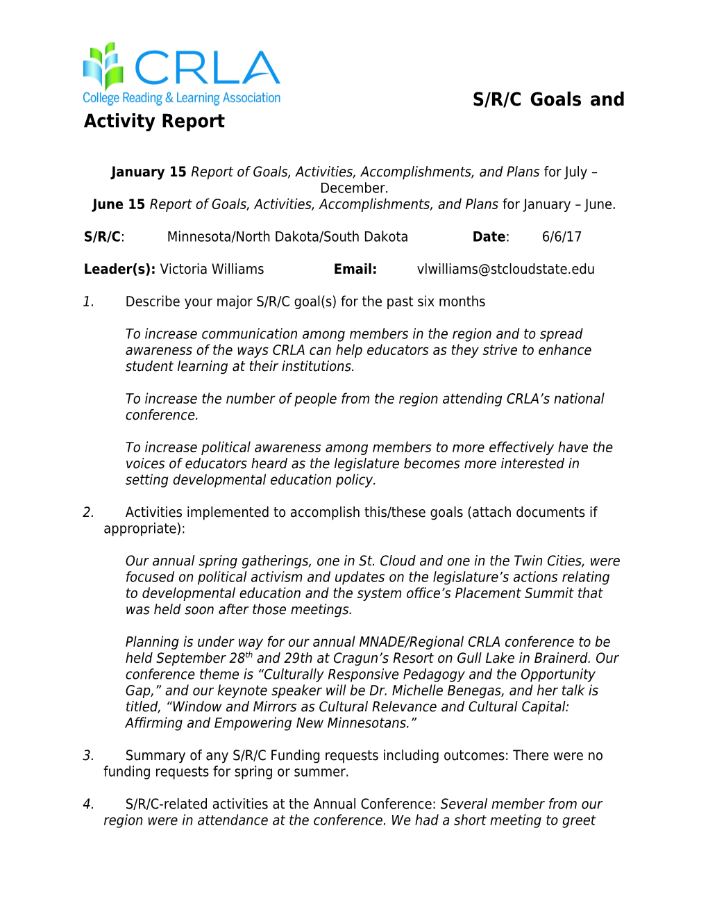 Chapter Activity Report s1