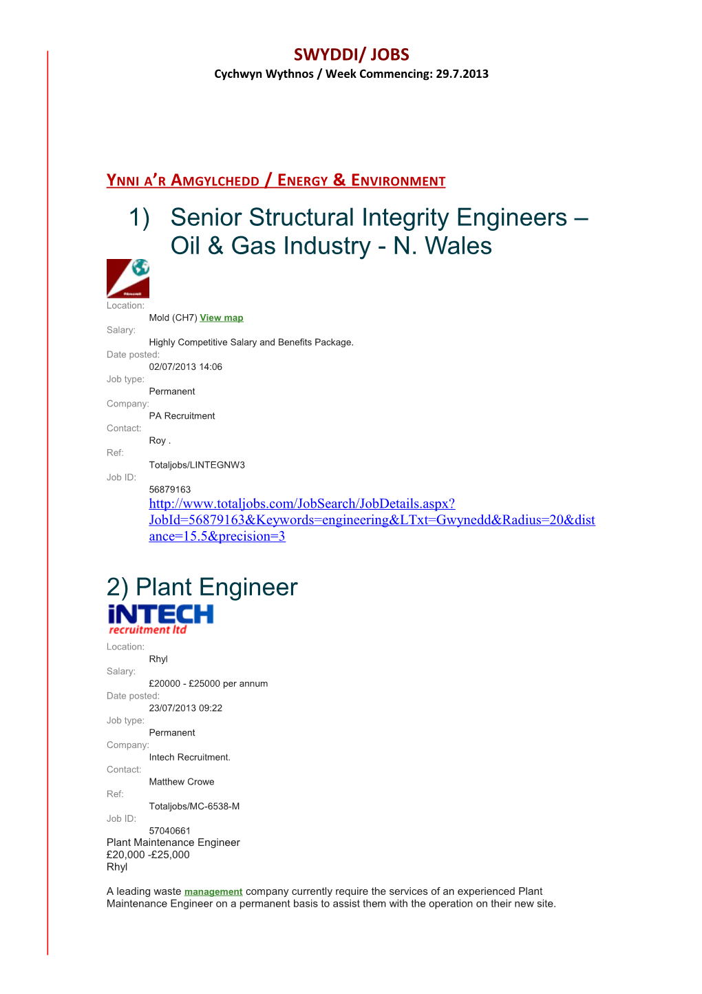 Ynni a R Amgylchedd / Energy & Environment