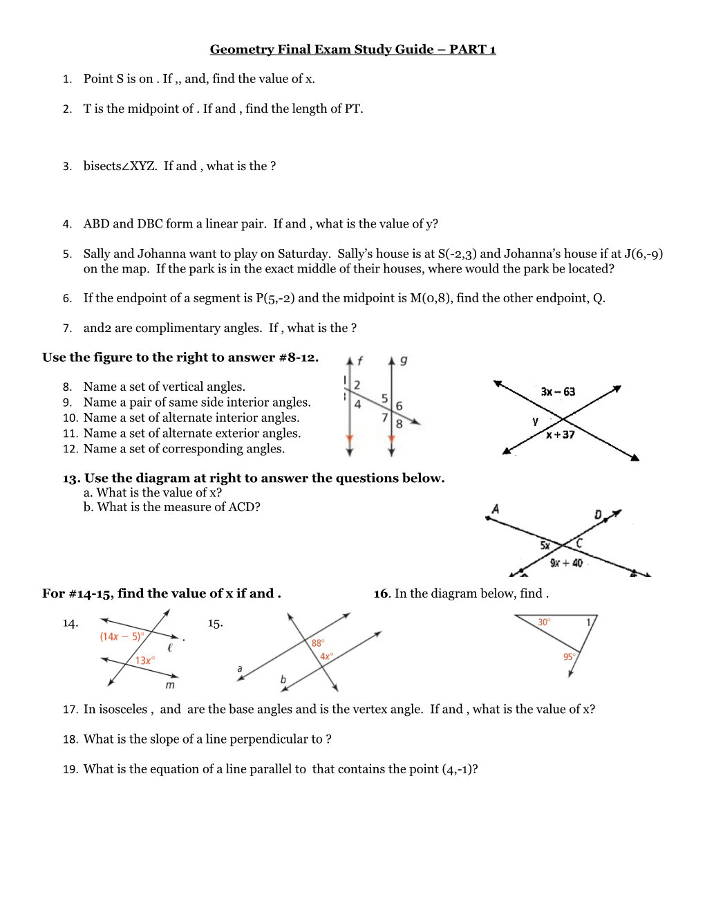 Geometry Final Examstudy Guide PART 1