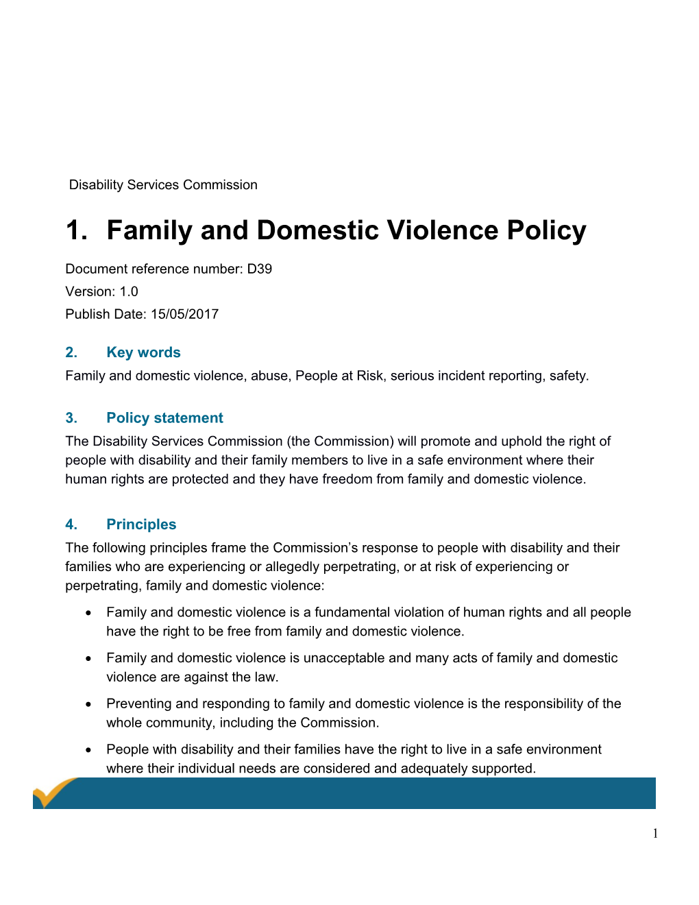 Family and Domestic Violence Policy