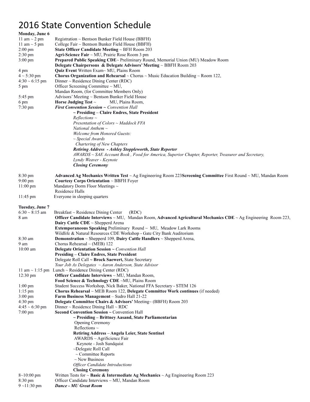 2:30 Pm Agri-Science Fair MU, Prairie Rose Room 3 Pm