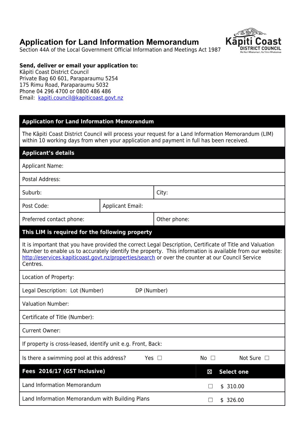 Lim Form 013 Application Form (683162)