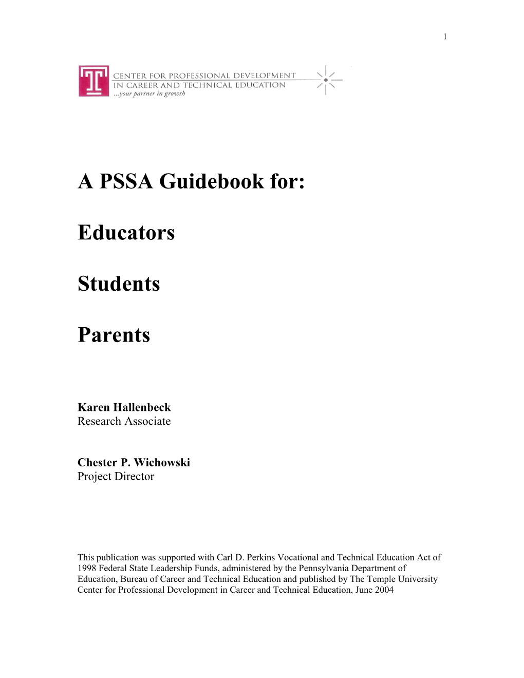 A PSSA Guidebook For