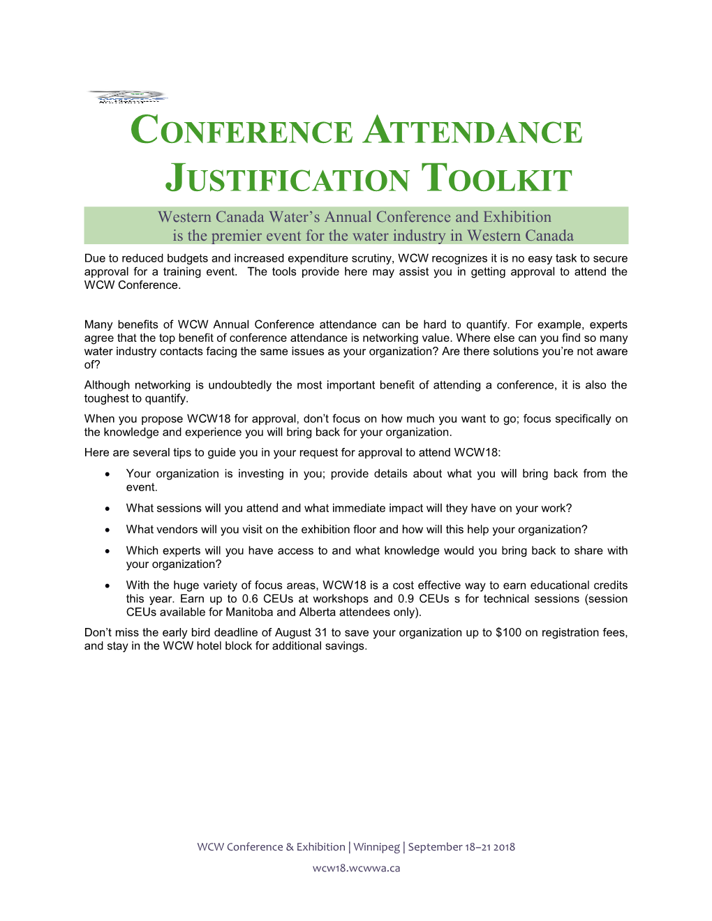 Conference Attendance Justification Toolkit