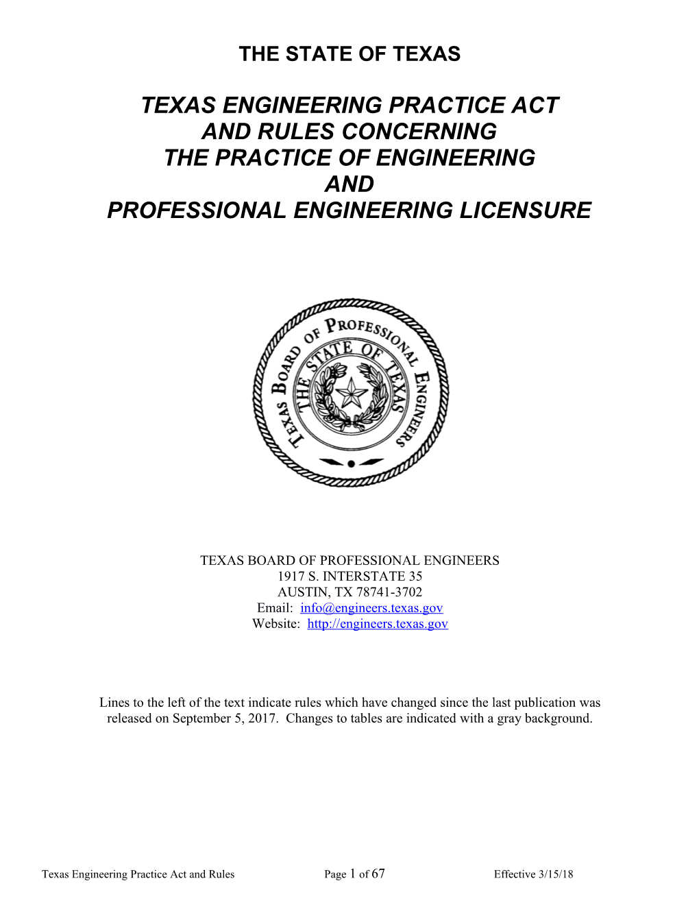 Texas Engineering Practice Act