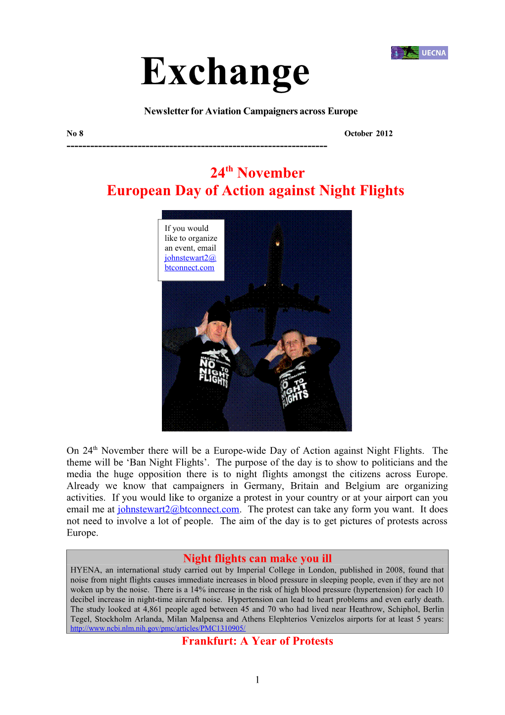 Newsletter for Aviation Campaigners Across Europe