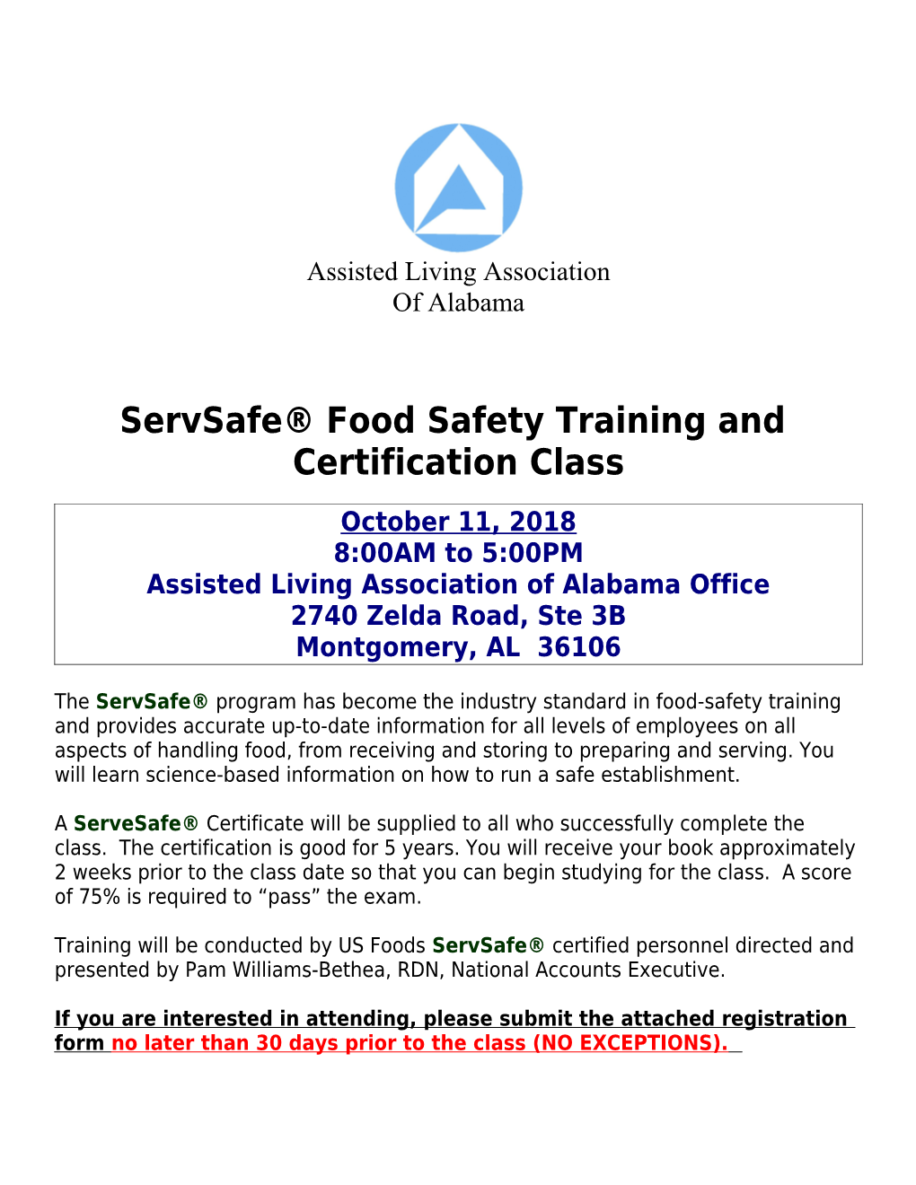 Servsafe Food Safety Training And