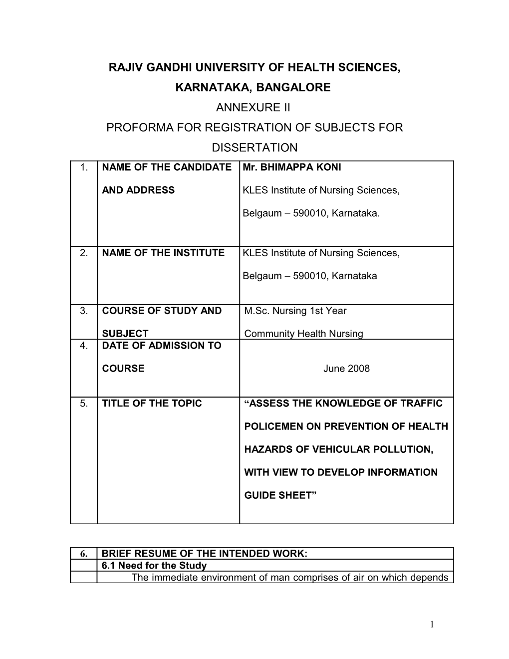 Rajiv Gandhi University of Health Sciences, Karnataka, Bangalore s16