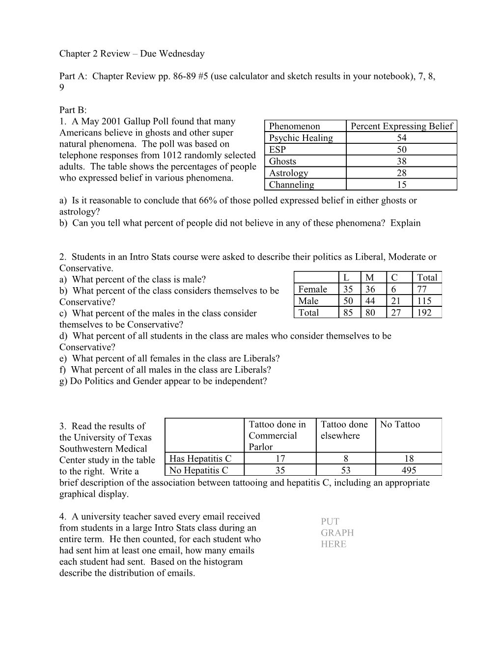 Chapter 2 Review Due Wednesday s1