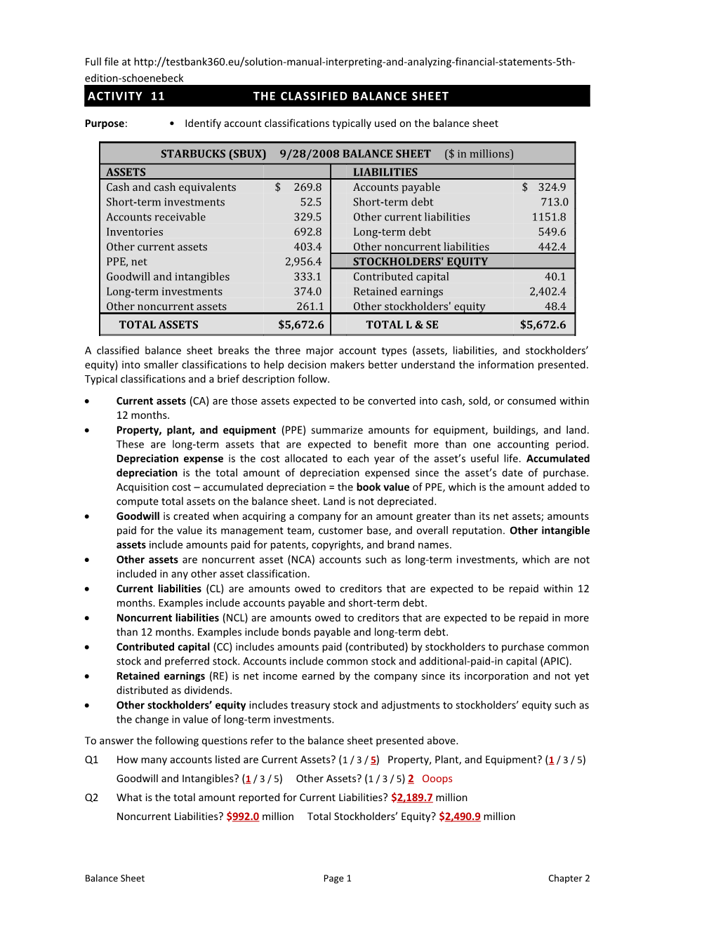 Chapter 3: the Income Statement