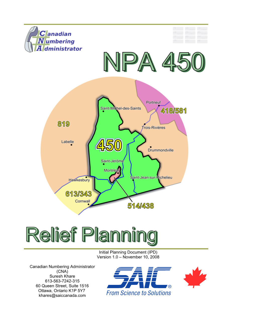 NPA 450 Initial Planning Document