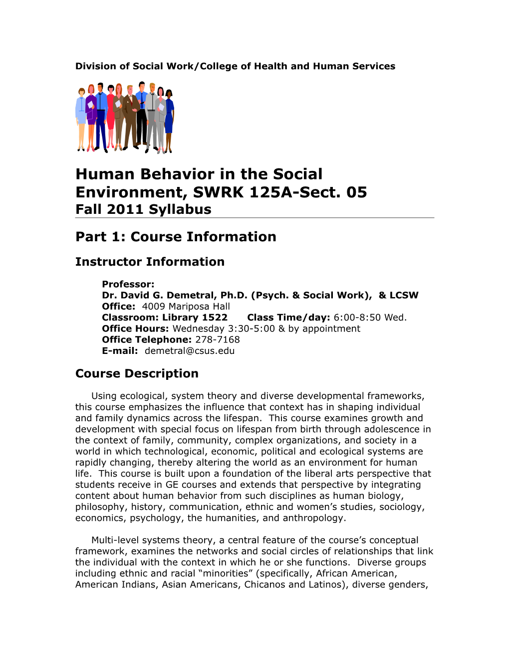 Department of Social Work/College of Health and Human Services