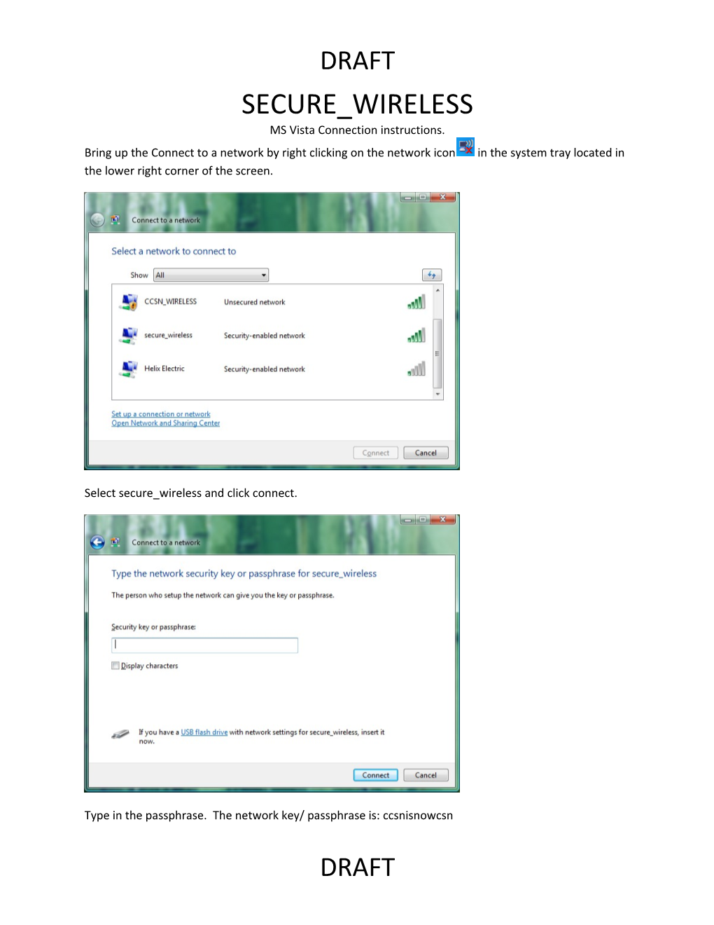 Select Secure Wireless and Click Connect