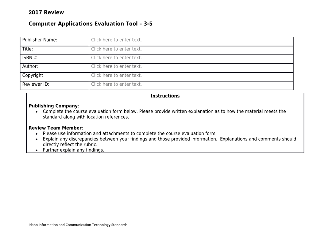 Computer Applications Evaluation Tool 3-5