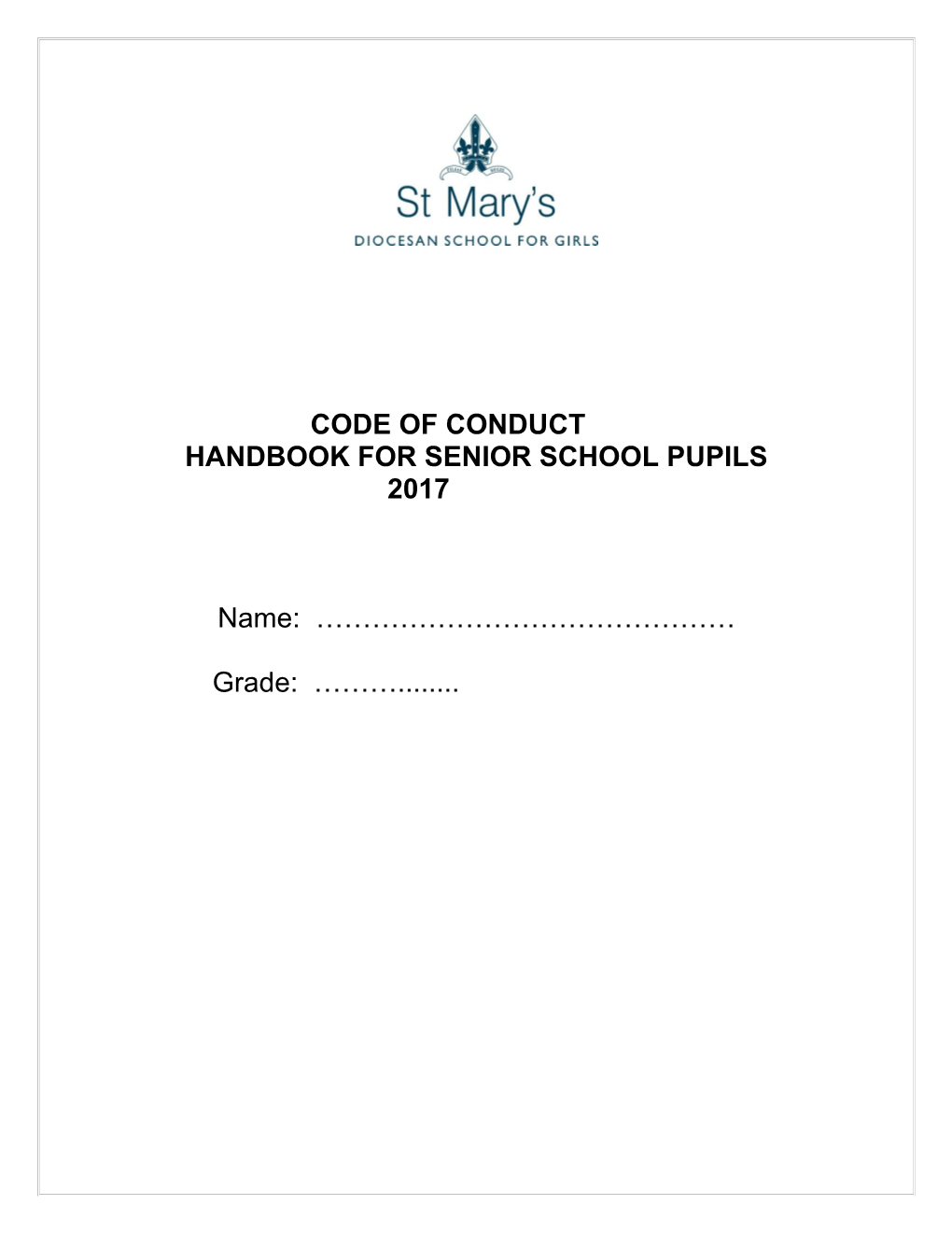 Handbook for Senior School Pupils