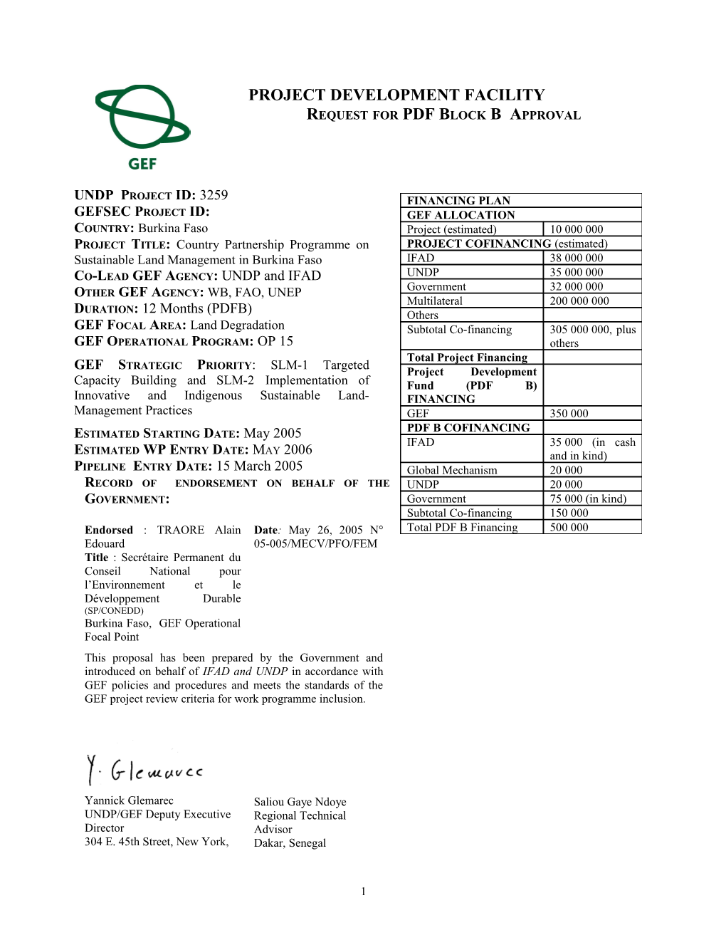 GEFSEC Project ID s1