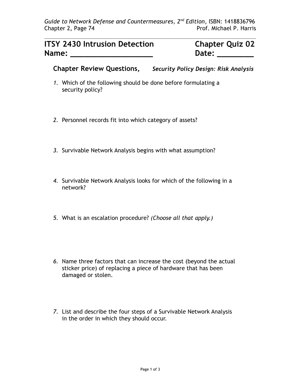 End of Chapter Solutions Template s1