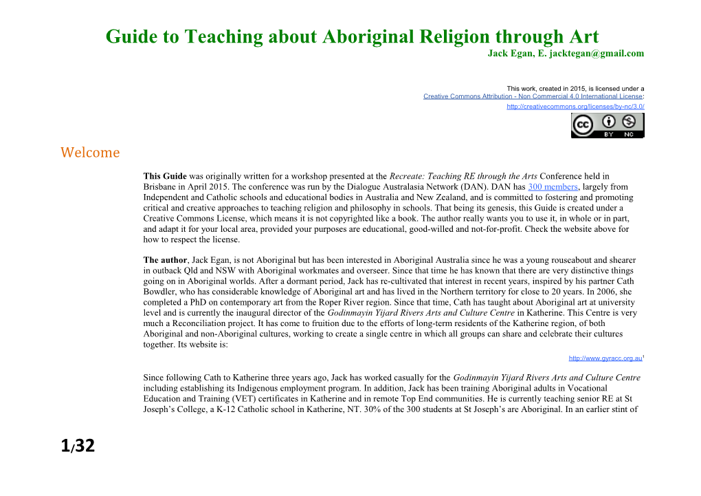 Guide to Teaching About Aboriginal Religion Through Art