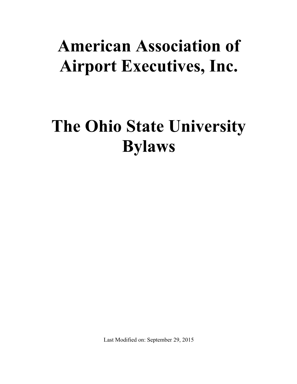 American Association of Airport Executives, Inc