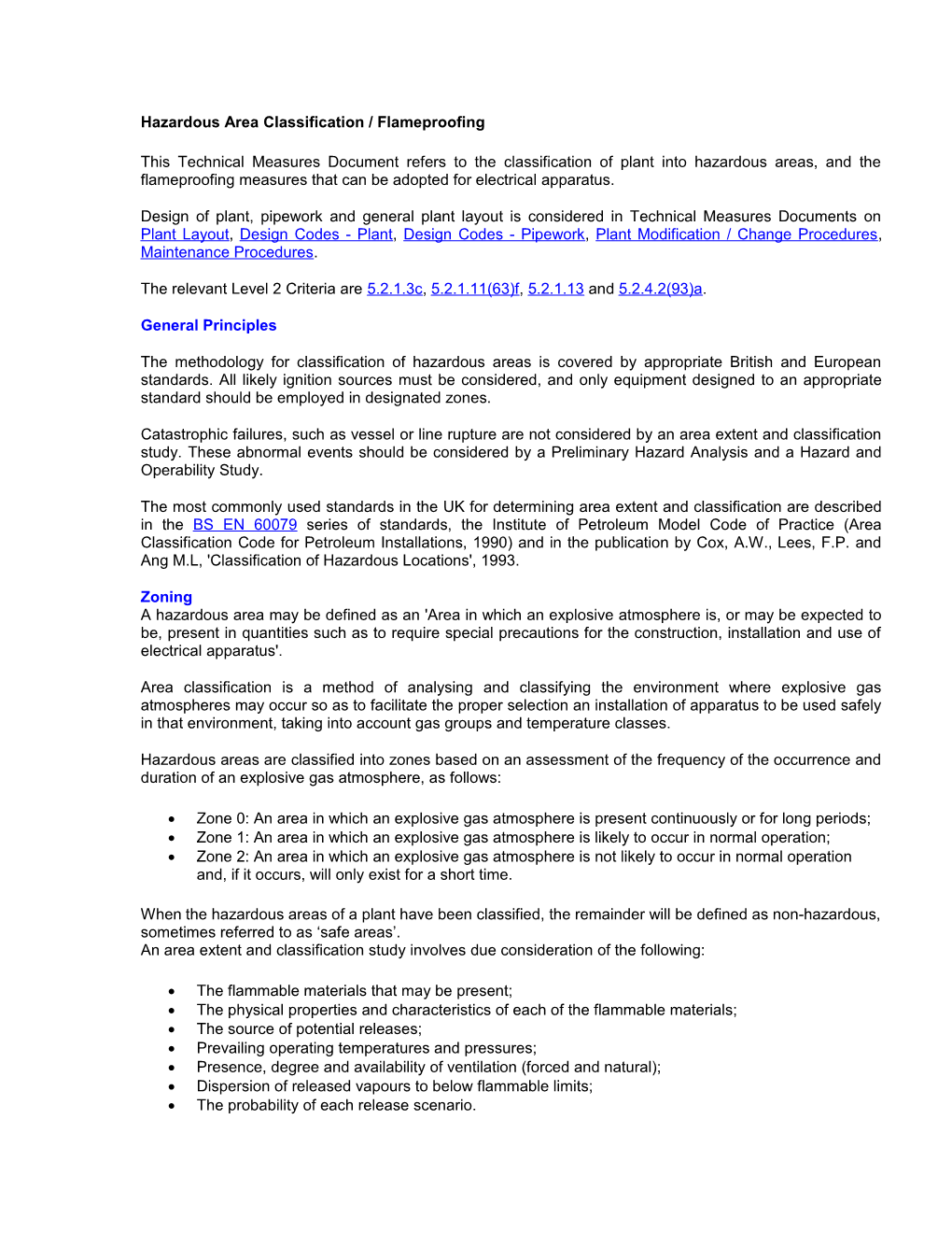 Hazardous Area Classification / Flameproofing