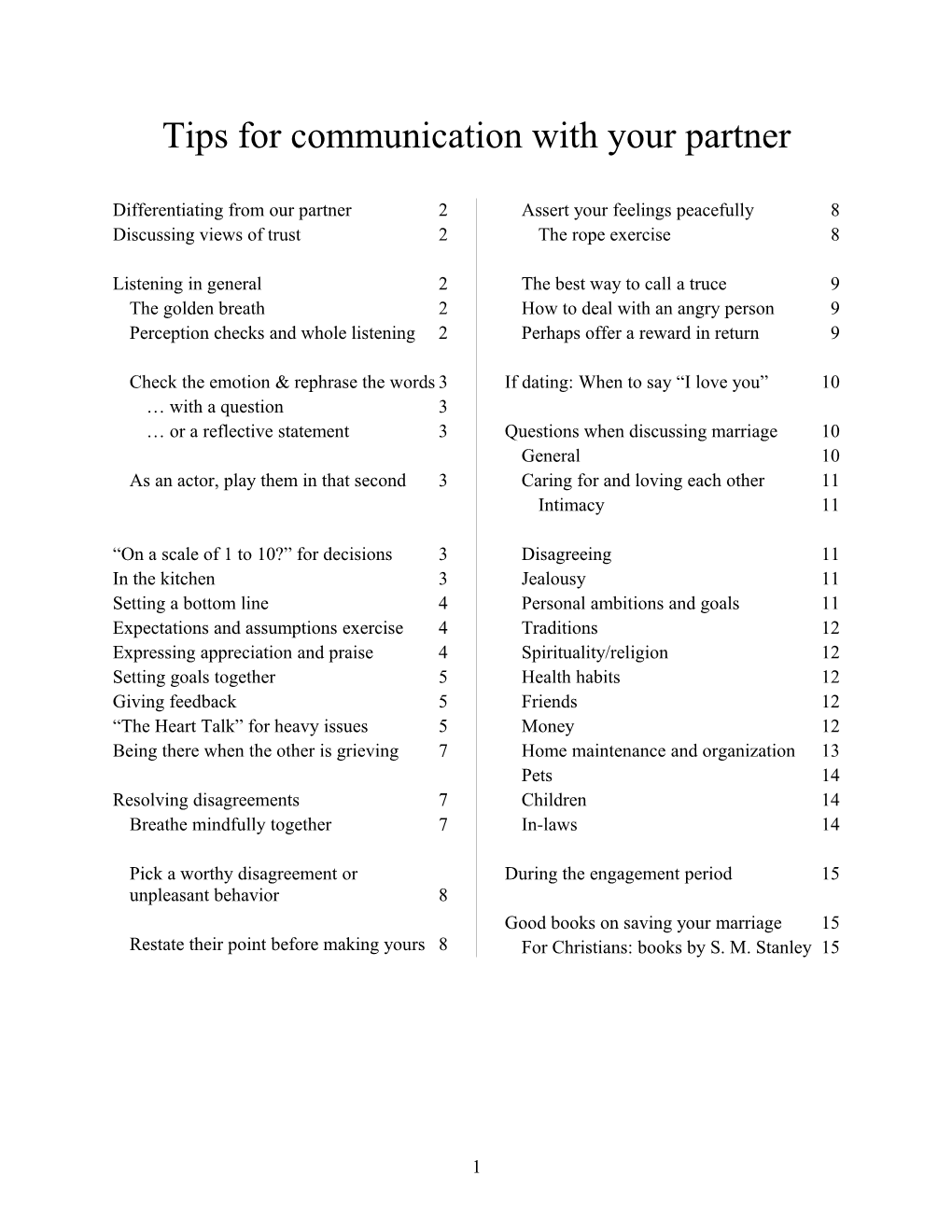 Tips for Communication with Your Partner