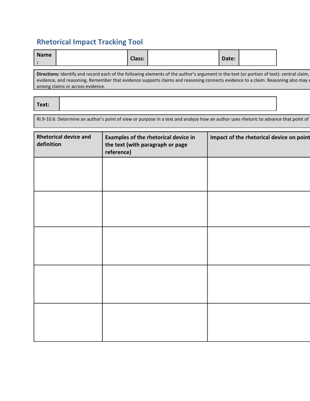 Rhetorical Impact Tracking Tool