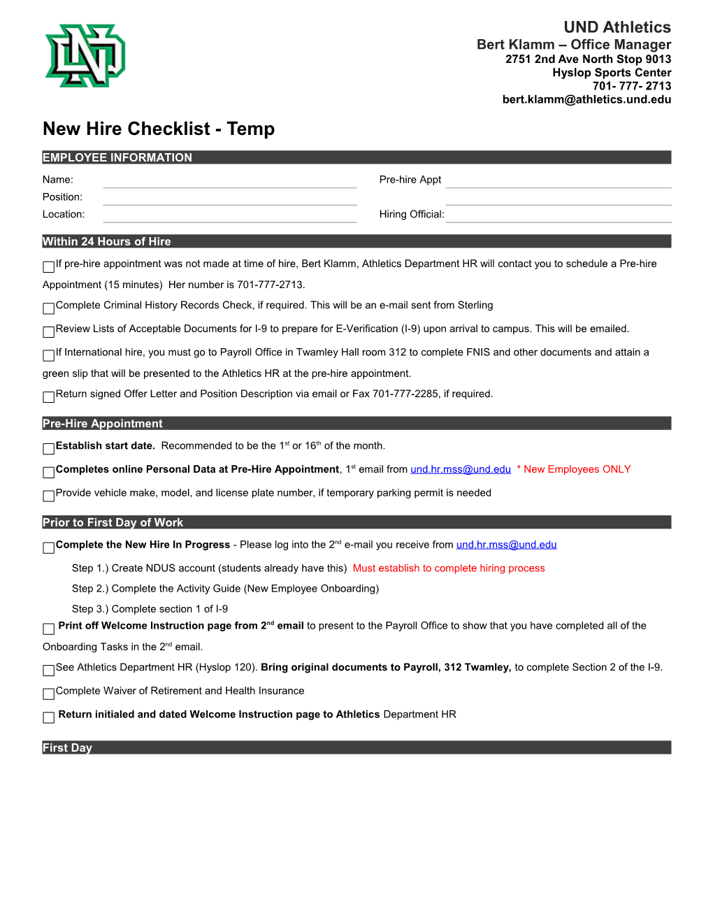 New Employee Orientation Checklist s2
