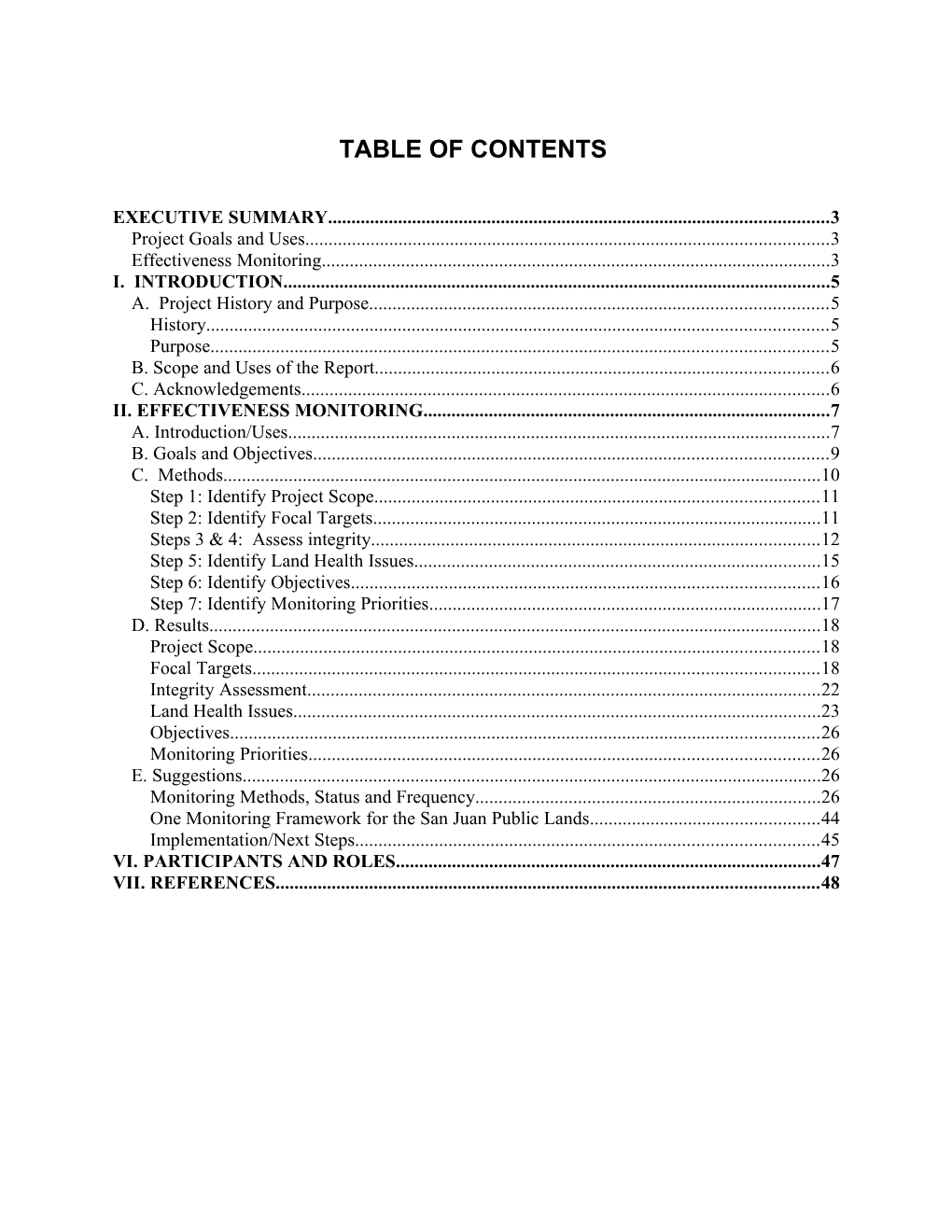 Final Report SJF Biodiversity Monitoring Framework Project