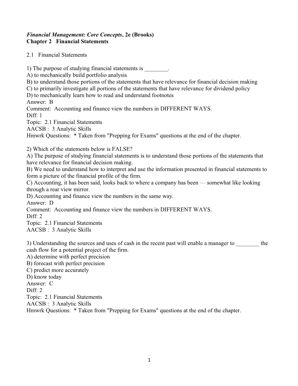 Financial Management: Core Concepts, 2E (Brooks)