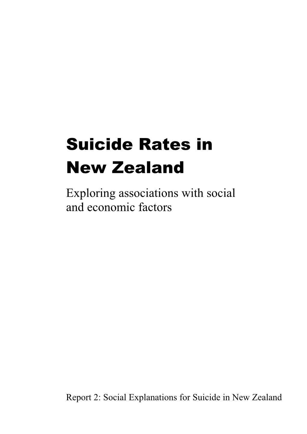 Suicide Rates in New Zealand