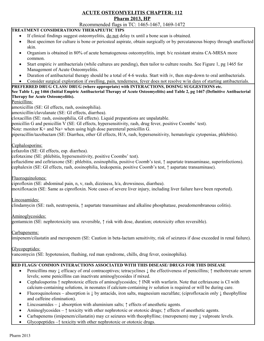 Acute Osteomyelitis Chapter: 112