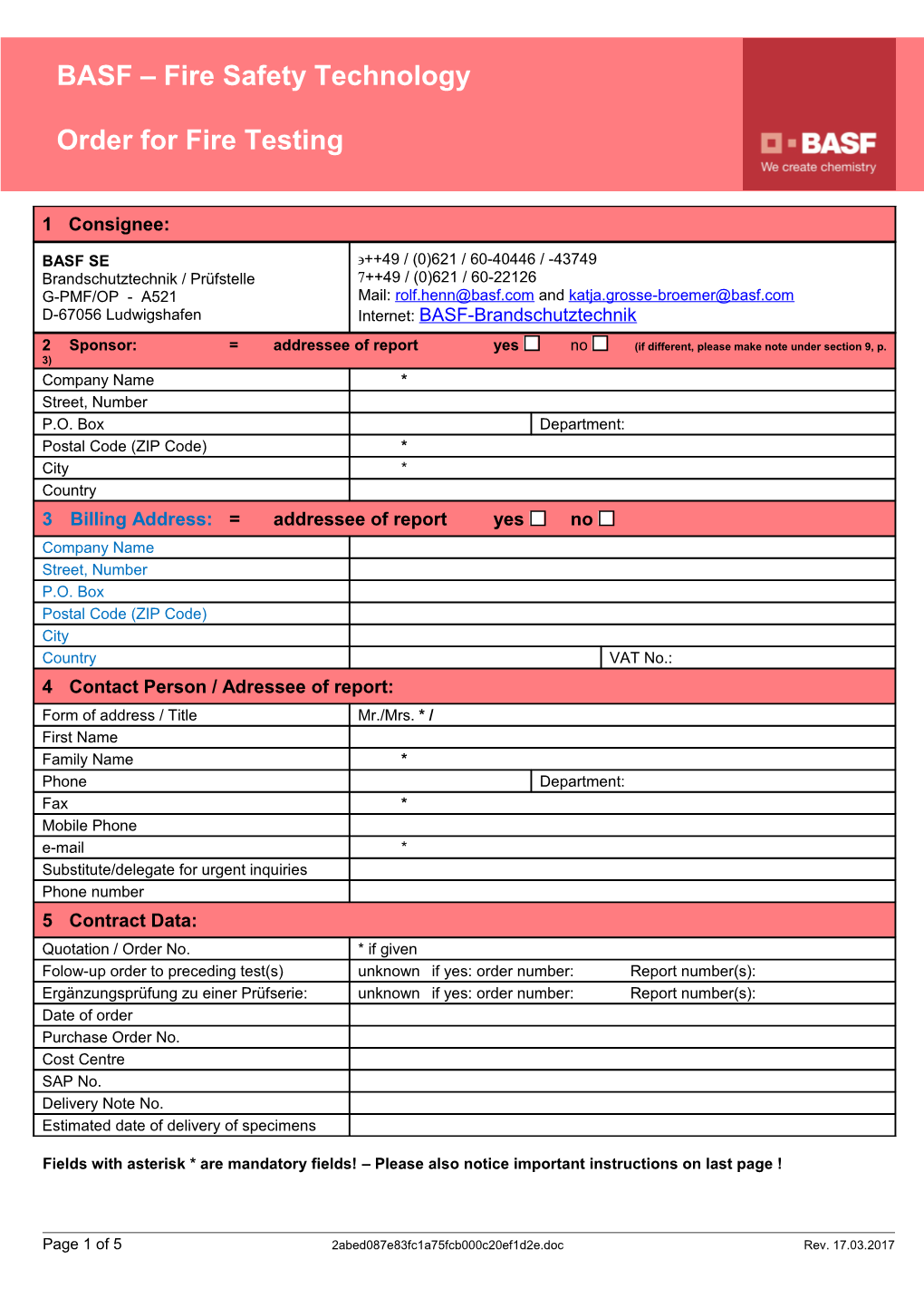 Page 2 of 4 Orderform 2013 Rev. 26.11.2007