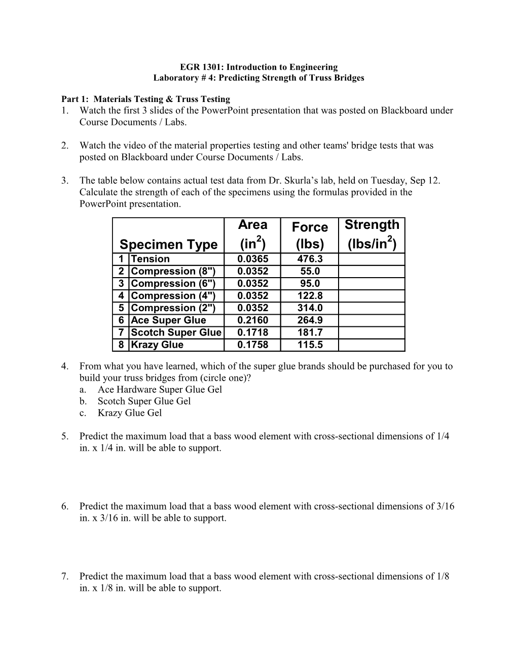 EGR 1301: Introduction to Engineering