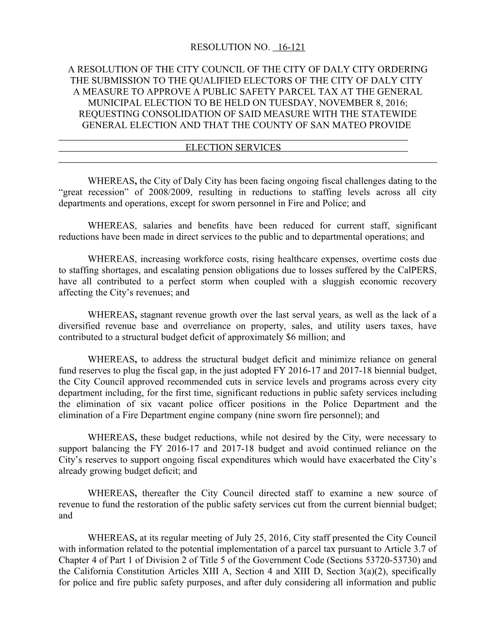 Planning Commission Resolution PC 01
