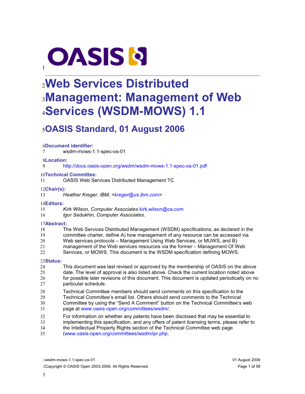 WSDM-MOWS Specification