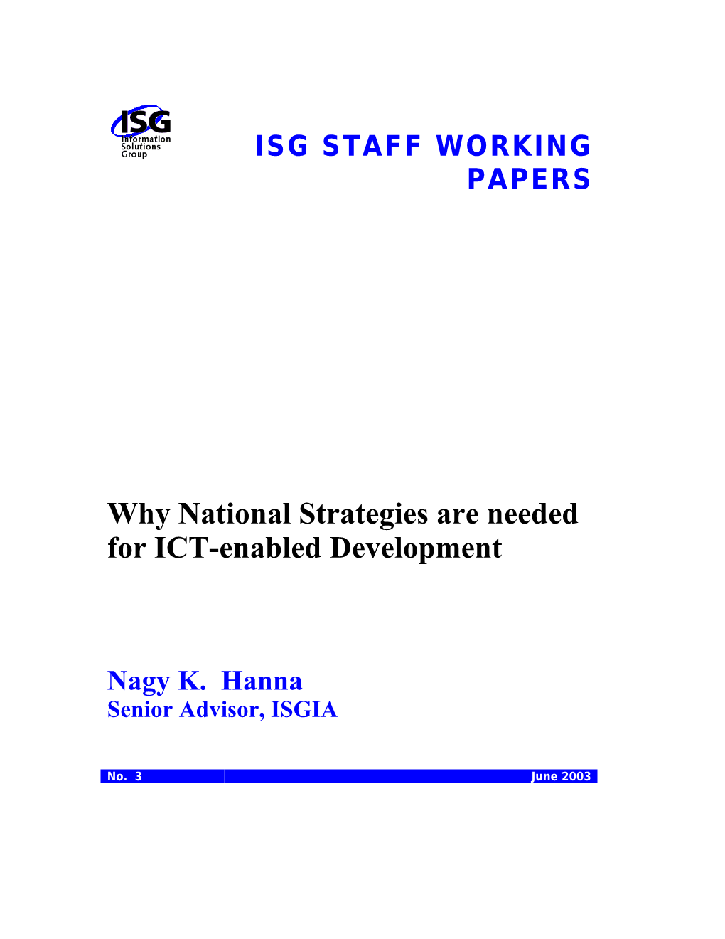 ICT-Enabled Development Strategies